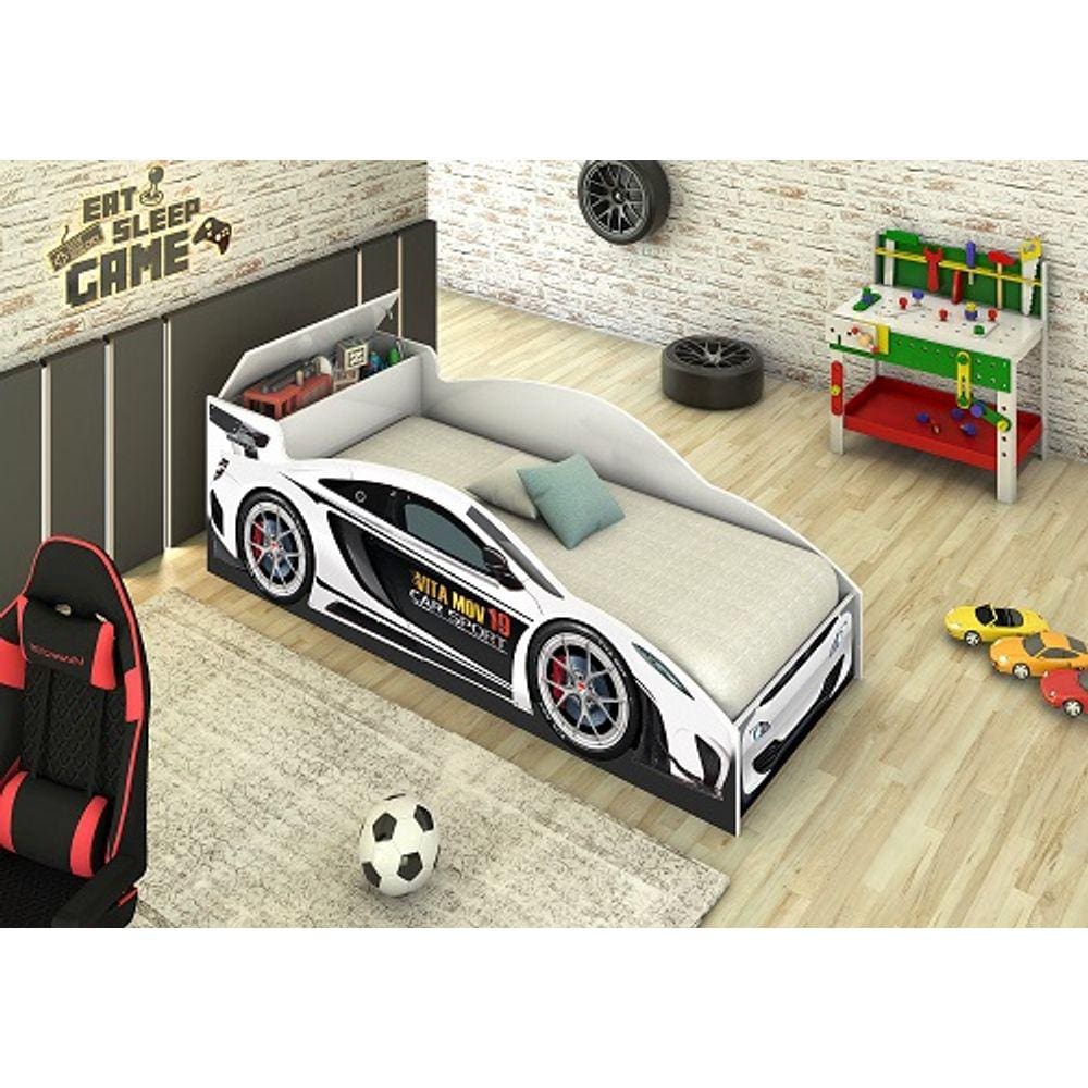 Cama Carro Juvenil Branco – Vitamov
