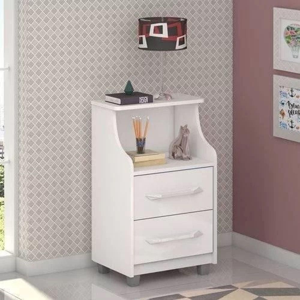 Mesa de Cabeceira Topázio Branco - Vitamov