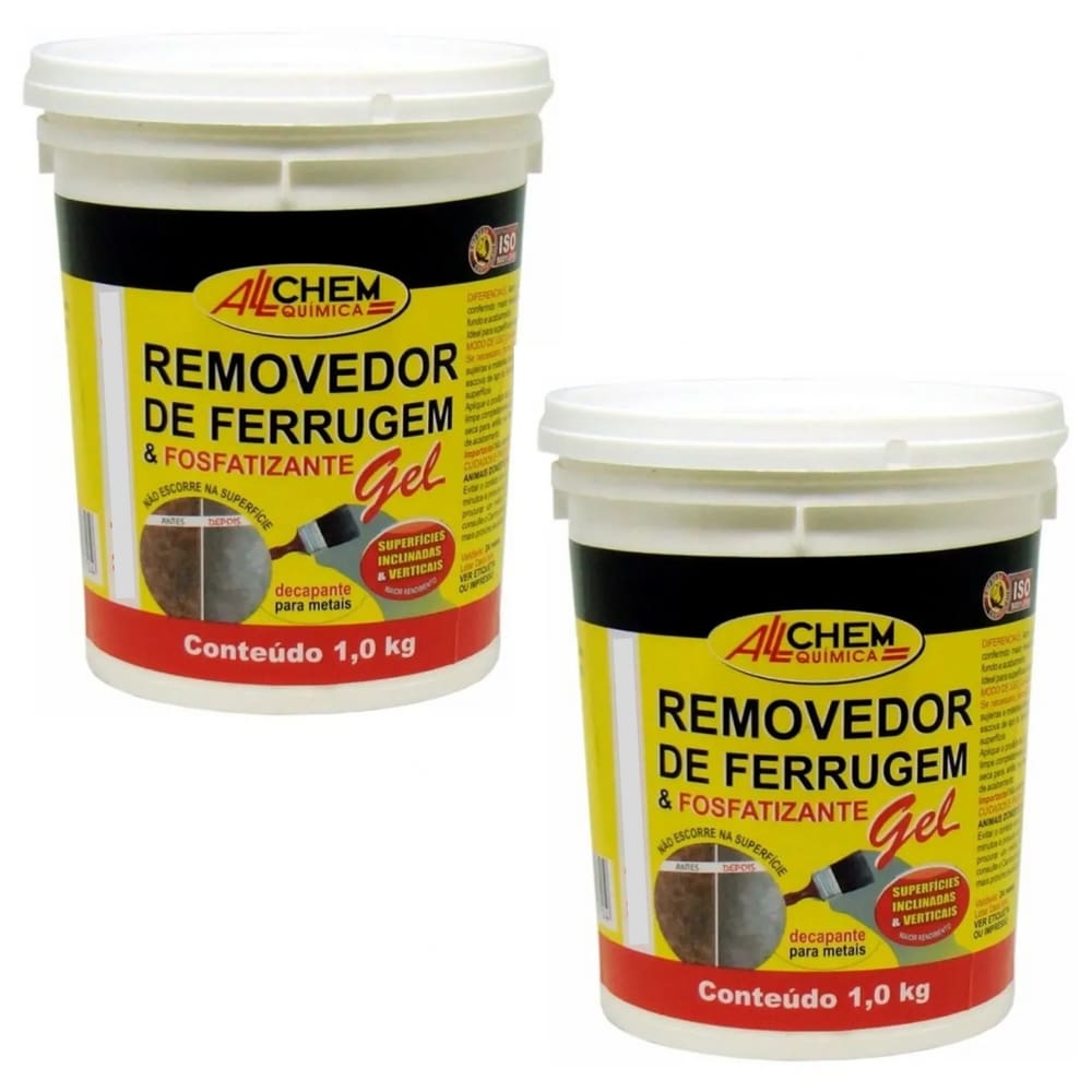 Kit 2 Removedor De Ferrugem Em Gel Não Escorre 1 Kg Allchem