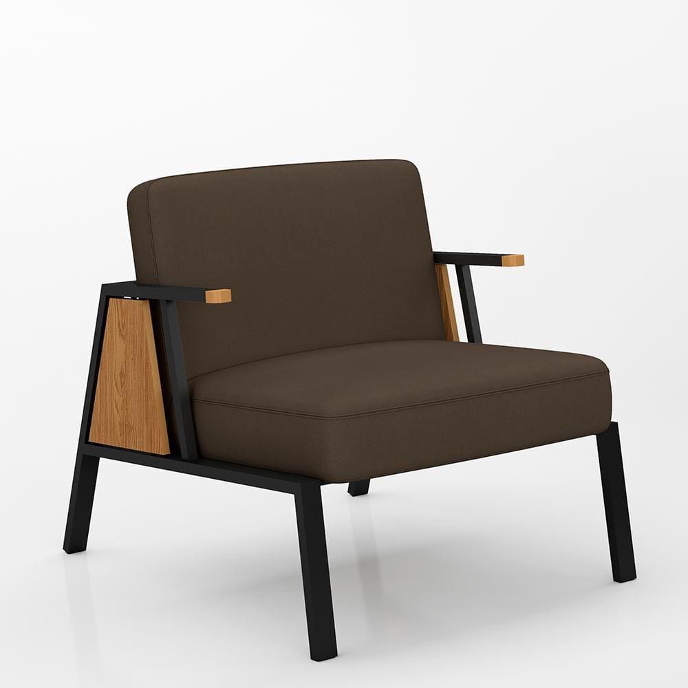 Poltrona Decorativa Newark Preto/cinamomo/marrom - Móveis Arapongas