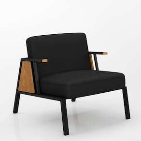 Poltrona Decorativa Newark Preto/cinamomo/preto - Móveis Arapongas