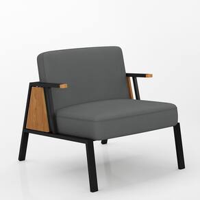 Poltrona Decorativa Newark Preto/cinamomo/cinza - Móveis Arapongas