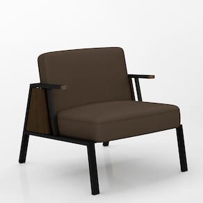 Poltrona Decorativa Newark Preto/imbuia/marrom - Móveis Arapongas