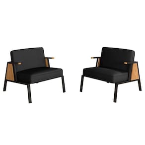 Kit 2 Poltronas Decorativa Newark Preto/cinamomo/preto - M. Arapongas