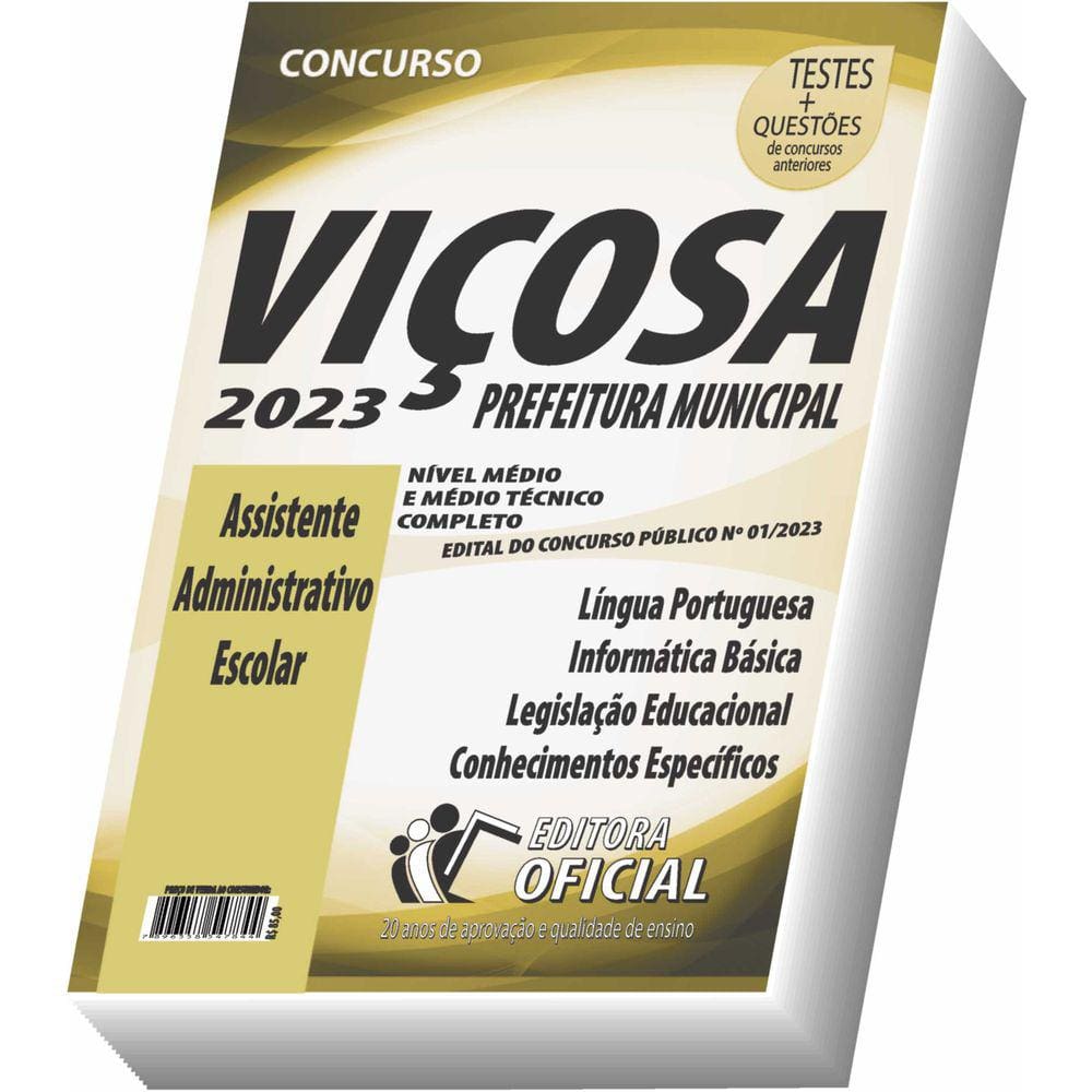 Apostila Prefeitura Municipal de Viçosa - MG - Assistente Administrativo Escolar