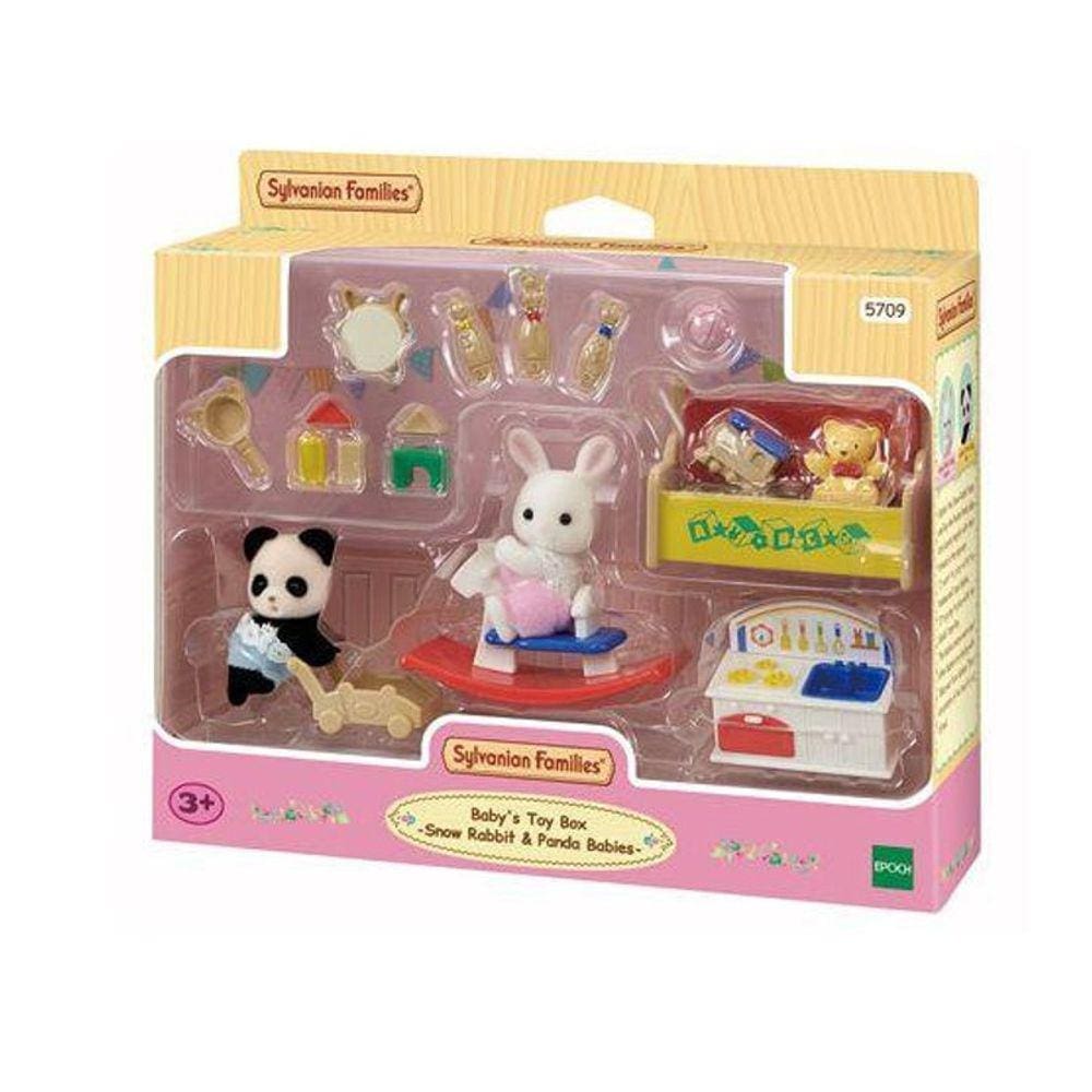 Sylvanian Families Caixa de Brinquedos Bebê Coelho Neve e Bebê Panda - Epoch