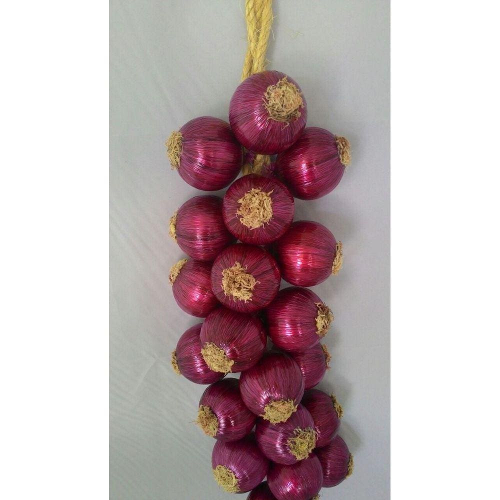 Restia ou Trança Grande de Cebola Roxa Artificial para Decoração