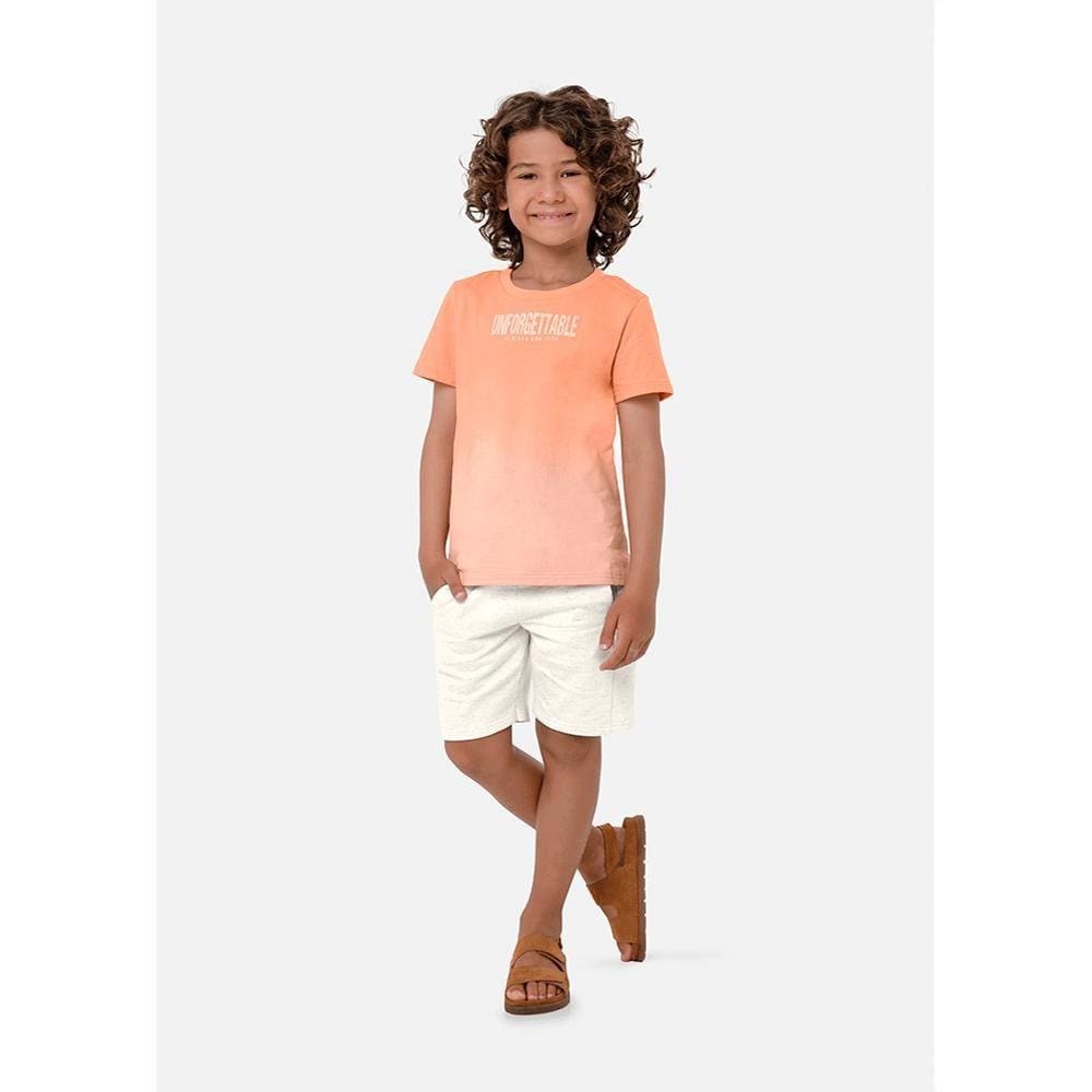 Conjunto Infantil Masculino Blusa Manga Curta E Bermuda Moletom Carinhoso Ref:1000108984 10/12