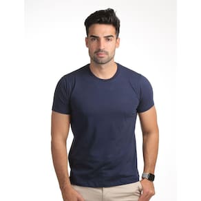 Camiseta Tradicional Azul Marinho Versátil 100% algodão para o dia a dia