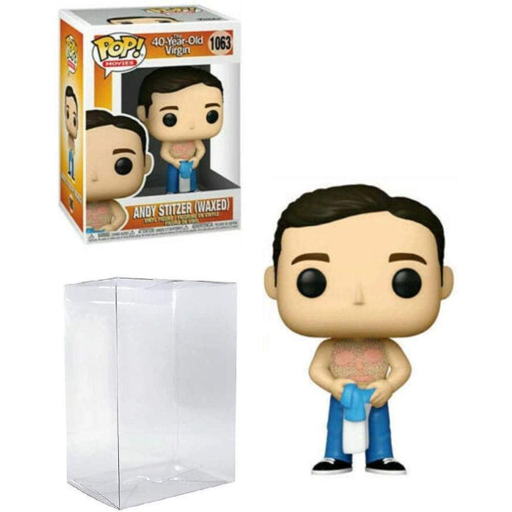 Andy Stitzer Waxed Pop #1063 Pop Movies 40 Year Old Virgin Vinyl Figure (Empacotado com Protetor EcoTek para Proteger a Caixa de Exibição)