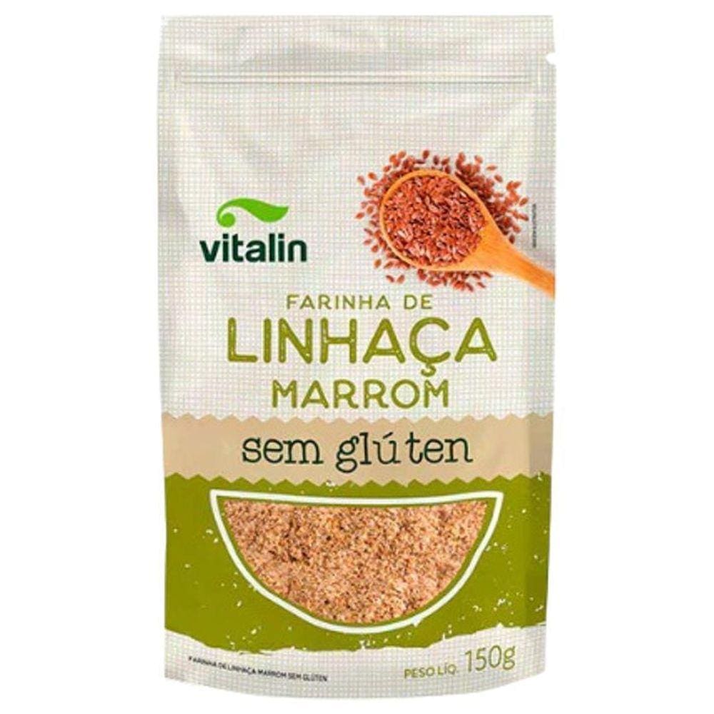 Kit 3X: Farinha De Linhaça Marrom Sem Glúten Vitalin 150G