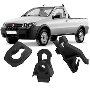 Kit Grampos Presilhas Para Haste Vareta Capô Strada G3 2004 2005 2006 2007 2008 2009 2010 2011 2012