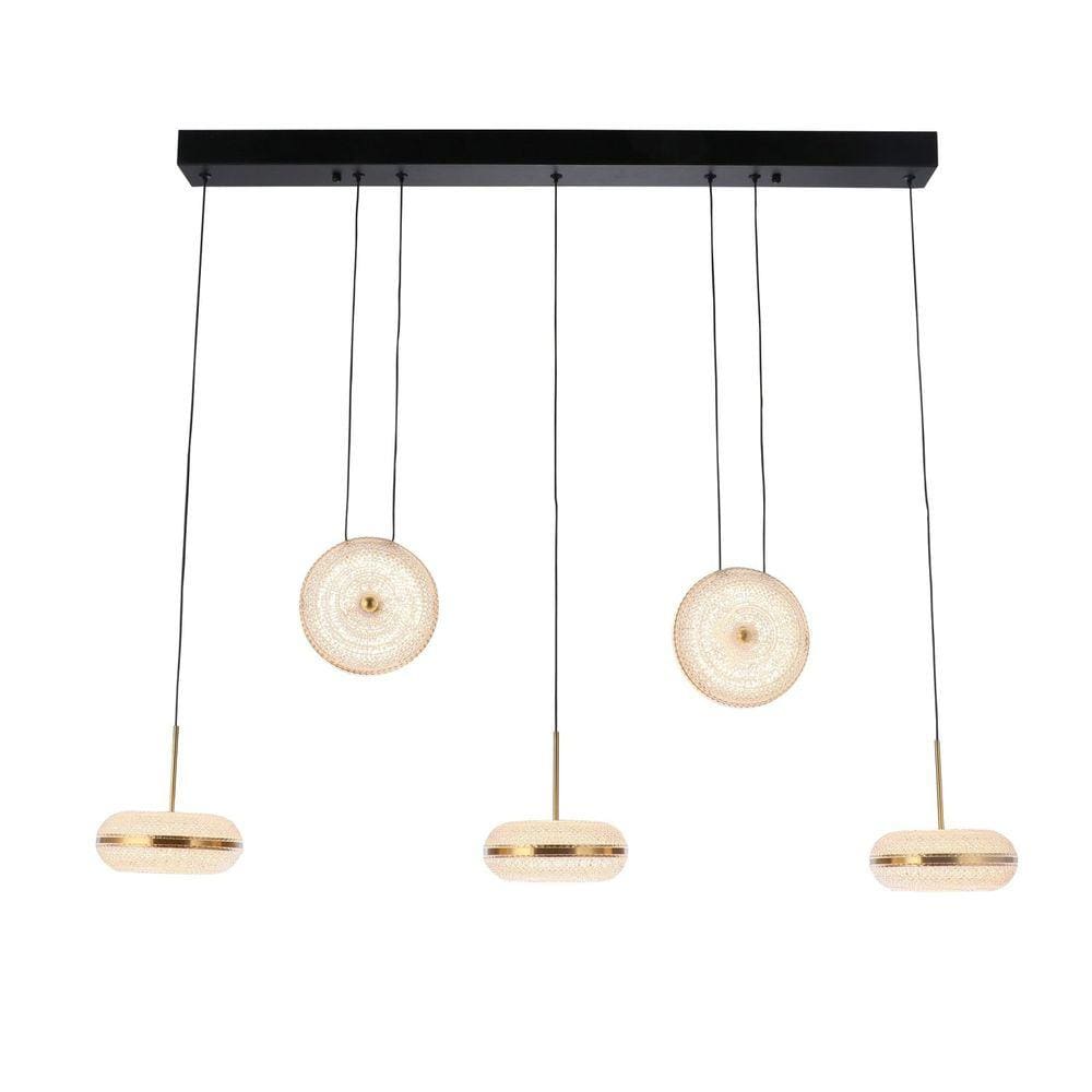 Pendente Dendê 95x15x15cm 5X13W 300 JJ017T3K Bella Iluminação Preto
