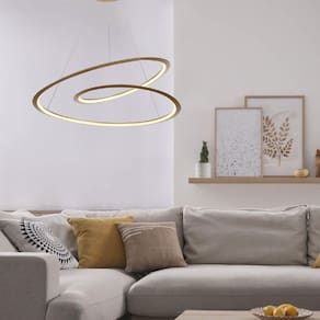 Pendente 79Cm 1X61W 3000K 1800Lm Led Infini Bella Iluminação Dourado
