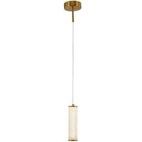 Pendente Flute 7cmx22,7cm 1X7W 3000K 525Lm Led Bella Iluminação Dourado