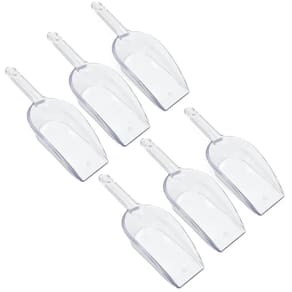 Kit 6 Colheres de Medição Pá Medidora Plástico Grãos Cereais Ração Multiuso Transparente