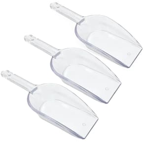 Kit 3 Colher Medidora Plástico Pás Dosadoras para Grãos Cereais Ração Cozinha Multiuso Transparente