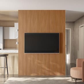 Painel Decorativo Ripado Para Parede Mahalo 180X250 Mdp Nature G77
