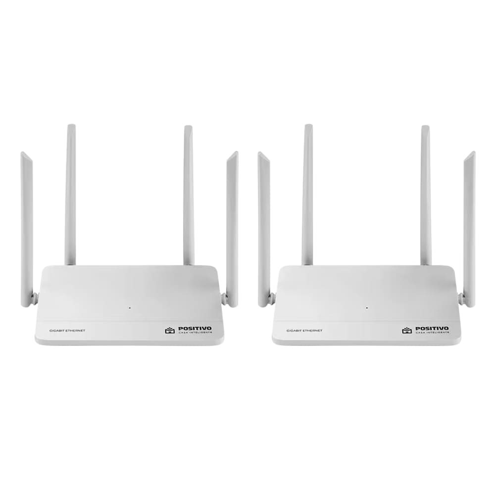 Roteador Smart Mesh Positivo Casa Inteligente Wi-Fi Até 128 Dispositivos Bivolt – 2 Unidades
