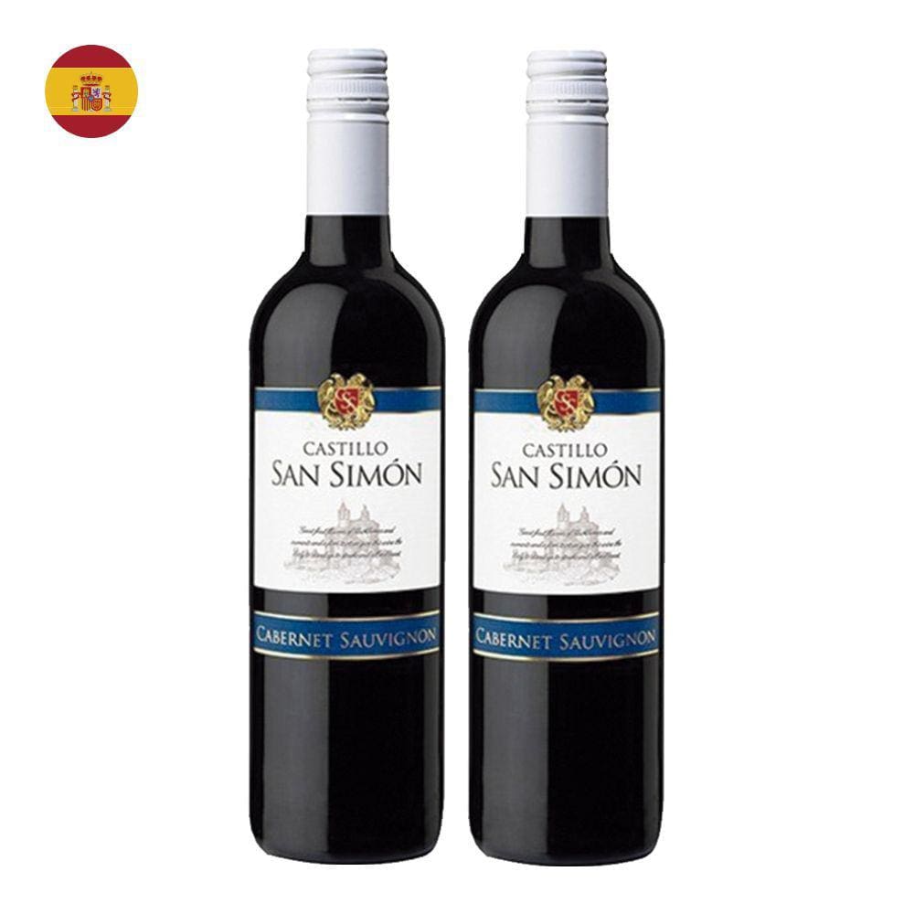 Kit 2 Vinhos Castillo San Simón Cabernet Sauvignon Tinto Espanha 750ml