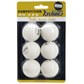Bola de Tênis de Mesa Yashima 3 Estrelas PVC Com 06 Unidades Branca