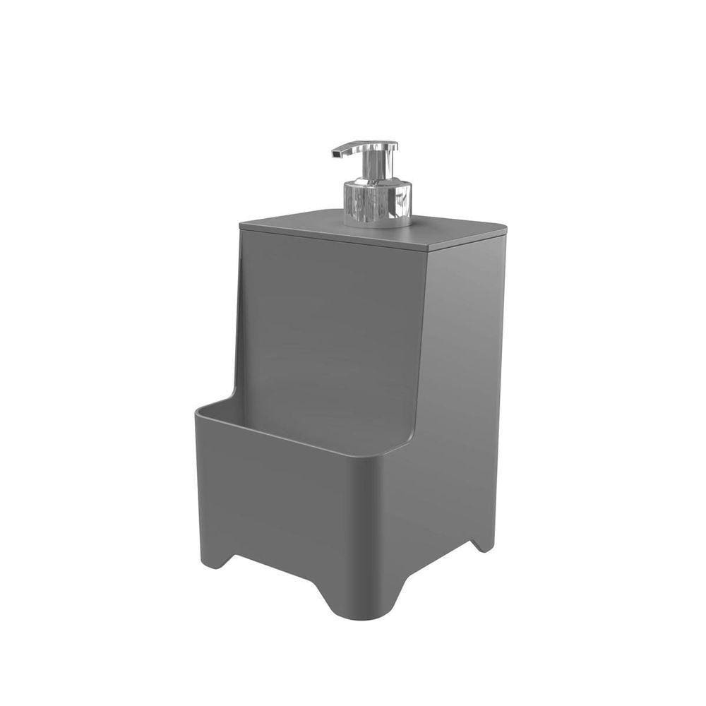 Dispenser De Pia Para Detergente E Esponja Com Válvula Cromada - Stolf Cinza