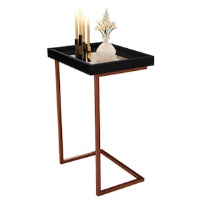 Mesa de Apoio 4774 Preto Pé De Ferro Bronze JB Bechara