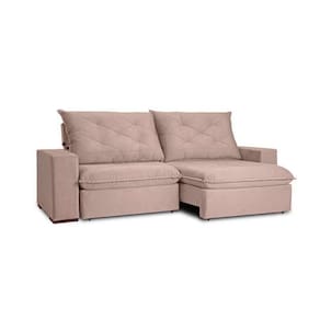 sofá 4 lugares retrátil e reclinável flexforma premier veludo rose 250 cm
