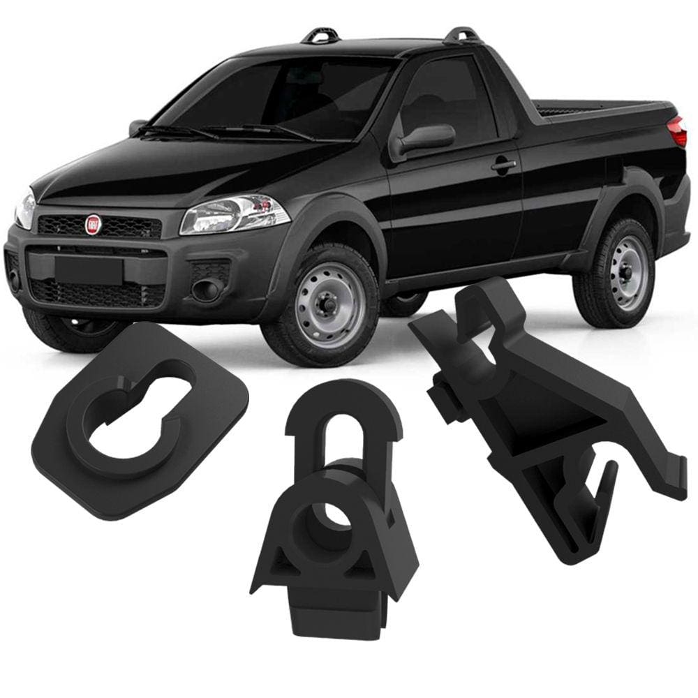 Kit Grampos Presilhas Para Haste Vareta Capô Strada G4 2008 até 2014 2015 2016 2017 2018 2019 2020
