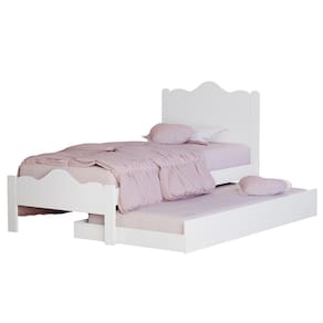 Cama Nina Com Auxiliar Solteiro Coroa Princesa Branco