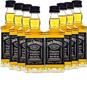 Kit 8 Padrinhos Casamento Miniatura Whisky Jack Daniels 50Ml