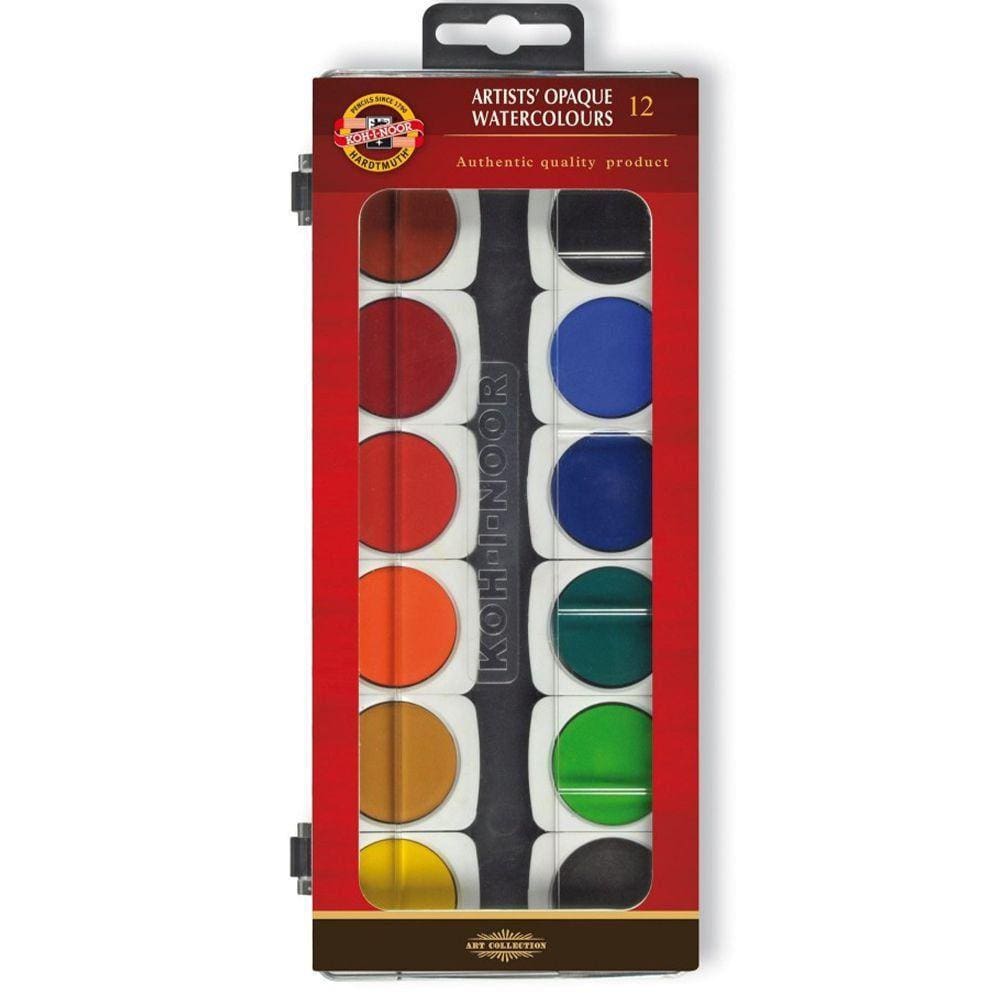 Aquarela Em Pastilha C/12 Cores Artists Opaque Koh-I-Noor 175504