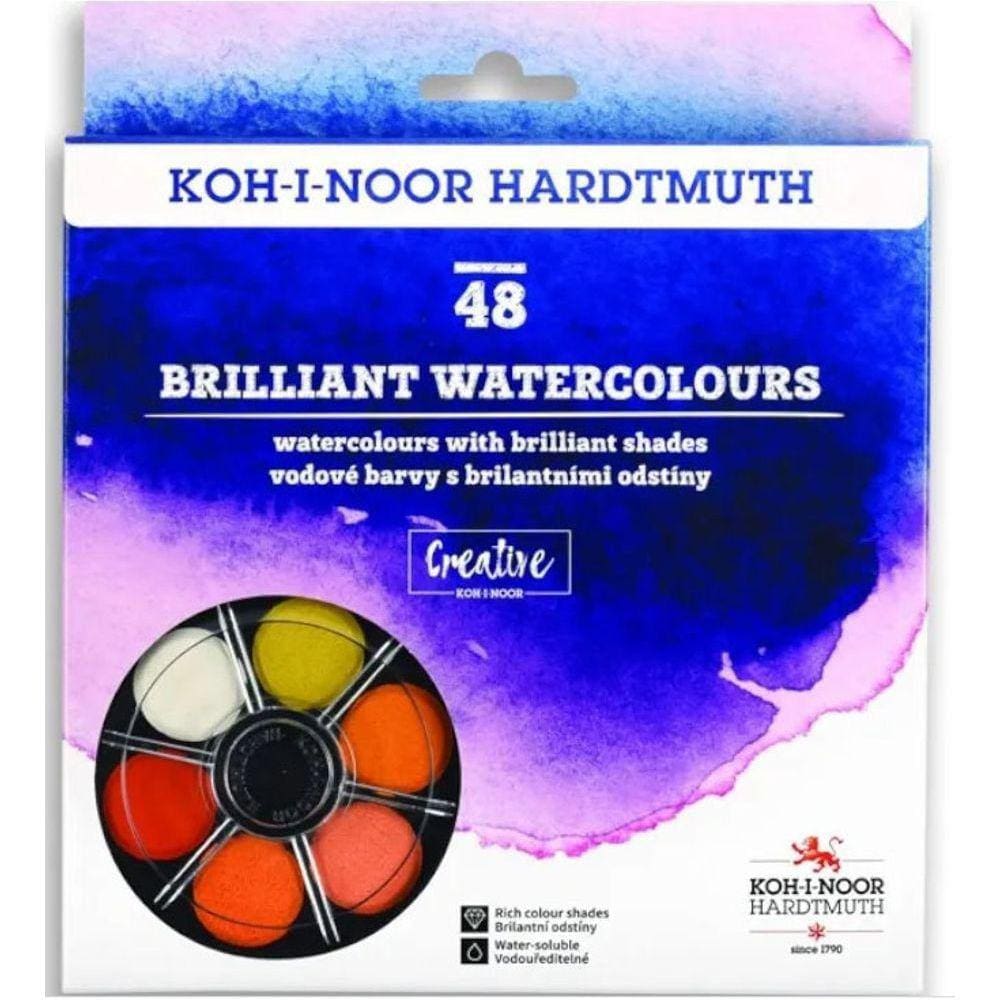 Aquarela Em Pastilha C/48 Cores Brilhantes Koh-I-Noor 174506-48
