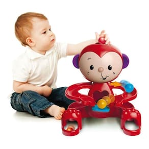 Macaco Zuquinha Brinquedo Educativo Para Bebês Escorrega Bolinhas 35 Cm Crec Crec Interativo