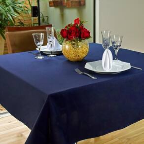 Toalha Mesa Posta 4 Cadeiras Oxford Lisa 1,50M X 1,40M Azul