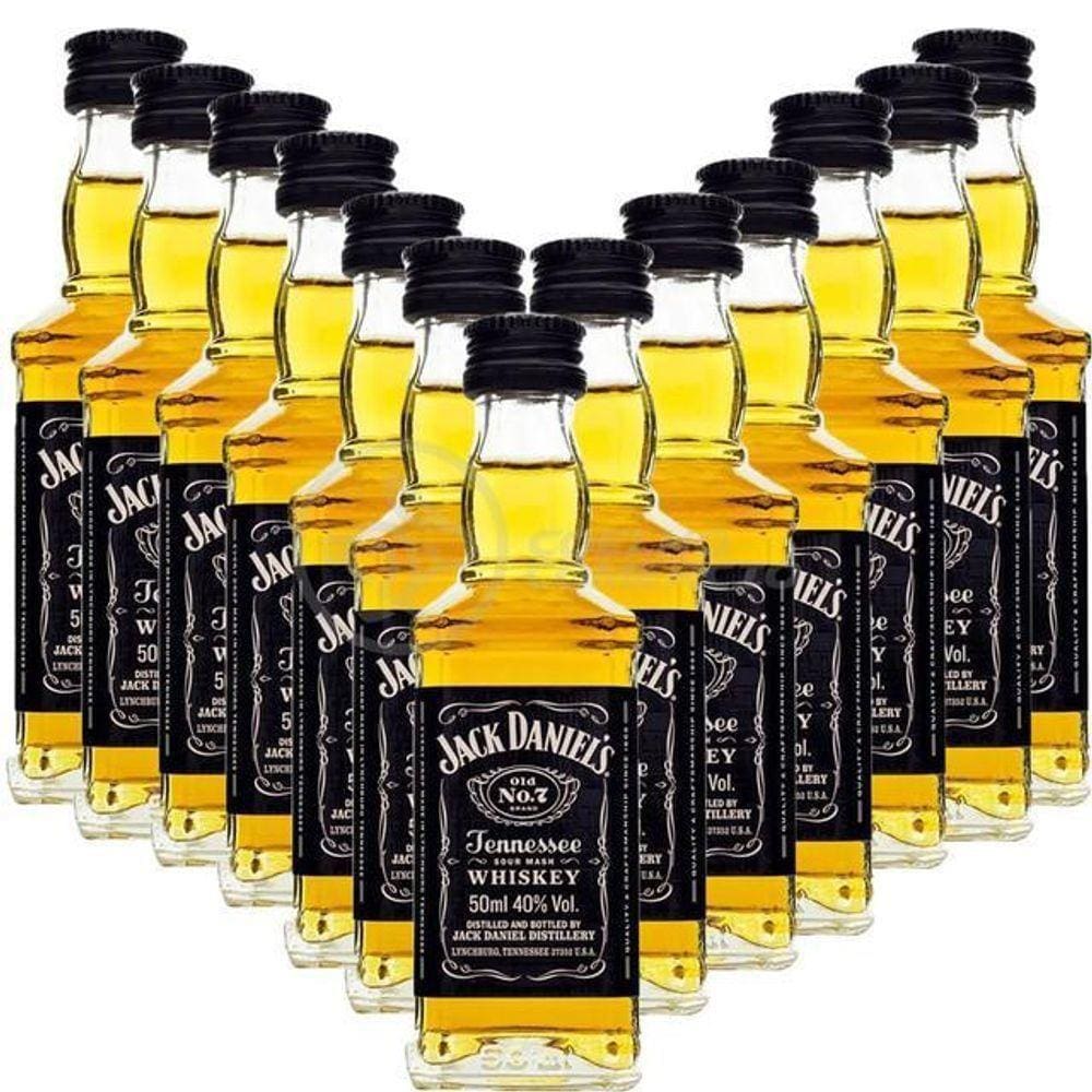 Kit 13 Padrinhos Casamento Mini Whisky Jack Daniels 50Ml