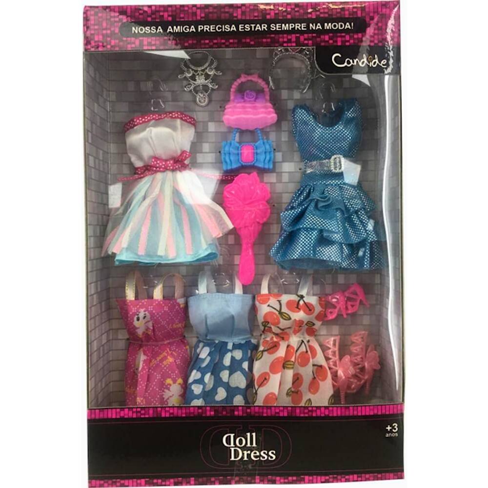 Kit Com 10 Roupinhas Roupas Para Boneca Barbie Frozen