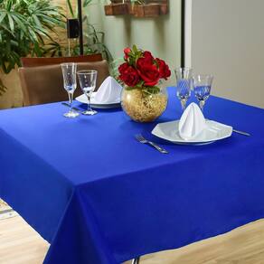 Toalha Mesa Posta 4 Cadeiras Oxford Lisa 1,50M X 1,40M Azul