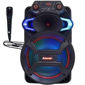 Caixa Som Amplificada Portátil Bluetooth 550W Rms Mp3 Usb Led Tws ACA 550 Strondo II Microfone