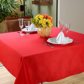 Toalha Mesa 10 Lugares Jantar Oxford Lisa 3,00M Vermelho