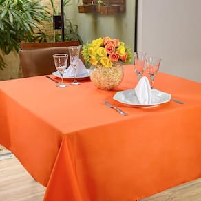 Toalha Mesa Posta 4 Cadeiras Oxford Lisa 1,50X1,40M Laranja