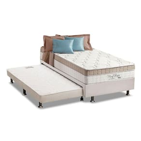 Cama Box C/Auxiliar Solteiro: Colchão Anjos Superlastic King Best Clean 28 + Base Branco(88X188)