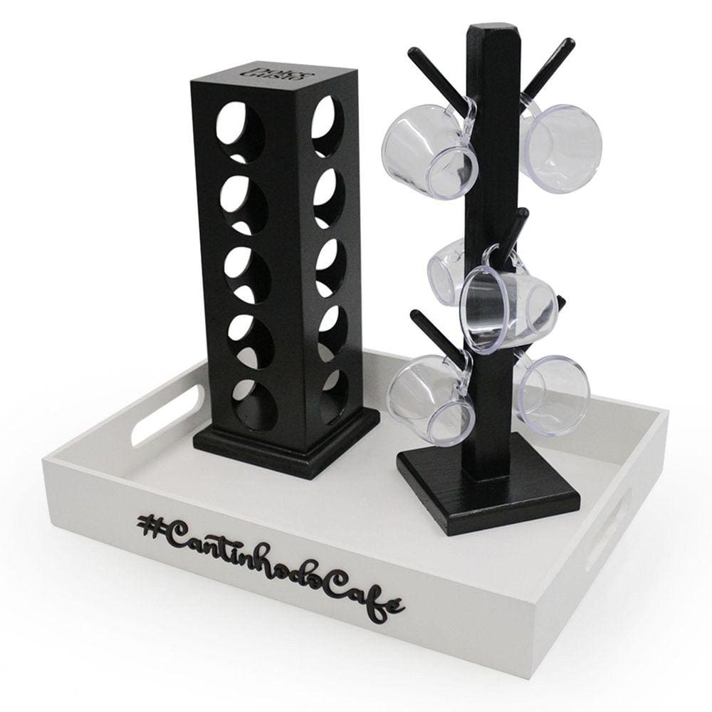 Kit 6 Xicara Porta Capsulas Dolce Gusto Bandeja Acrílico