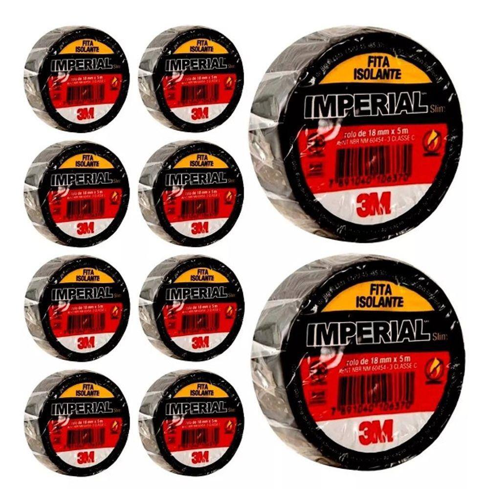 Kit 10 Fita Isolante 3M Imperial 18MM X 5M