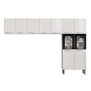 Cozinha Compacta Evidence 3 Peças (2 Armários + 1 Paneleiro) Cpt63 Branco/preto - Bertolini