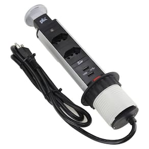 Torre de Embutir com Duas Tomadas Cinza Claro Dualcomp