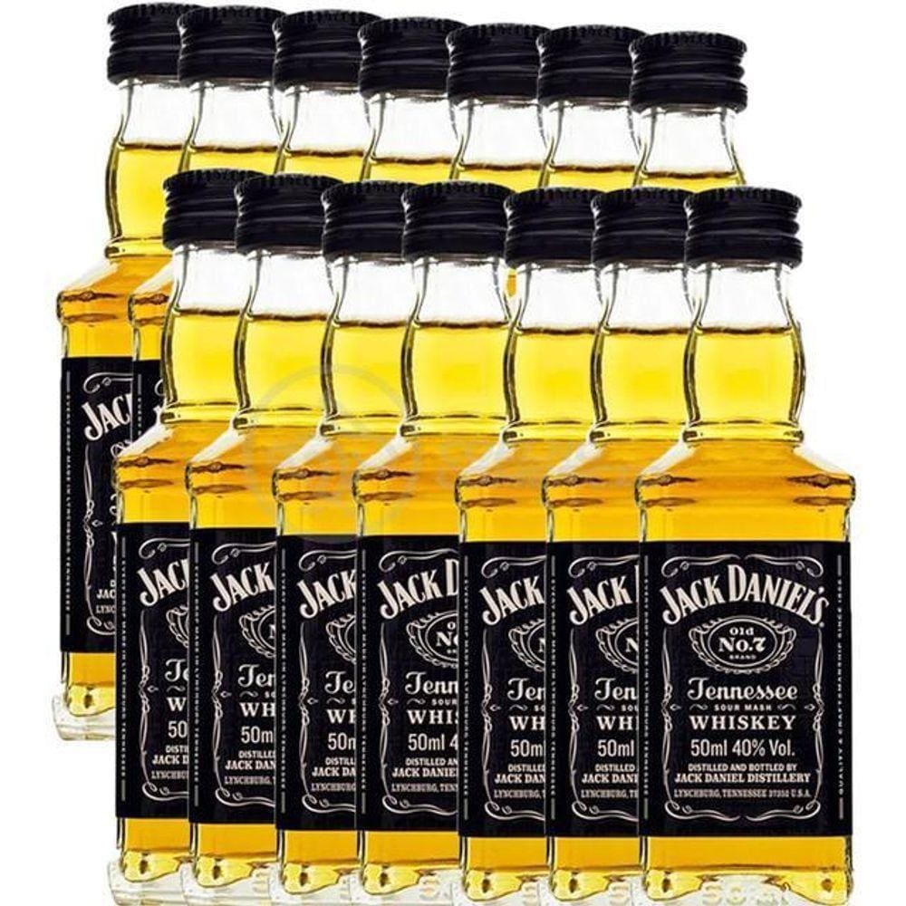 Kit 14 Padrinhos Casamento Mini Whisky Jack Daniels 50Ml