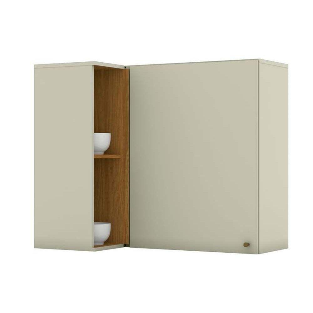 Armário Aéreo Cozinha Modulado Canto Reto Essência 1 Porta Areia/nature - Henn
