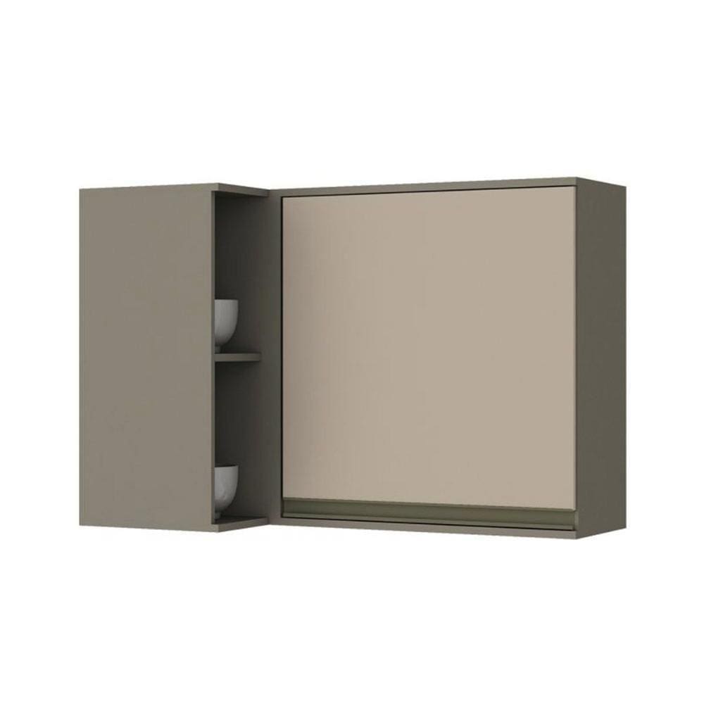 Armário Aéreo P/ Cozinha Canto Reto Connect C/ 1 Porta 95cm Duna/cristal - Henn