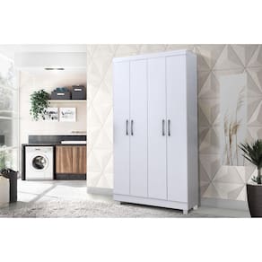 Armário Multiuso 100cm 4 portas Samanta Branco - Rud Rack